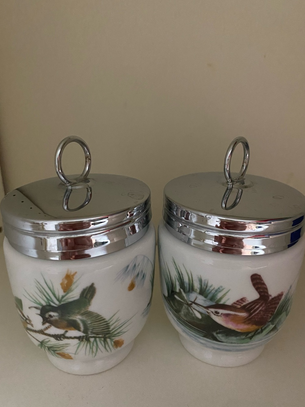 Vintage Bird egg coddlers Royal Worcester